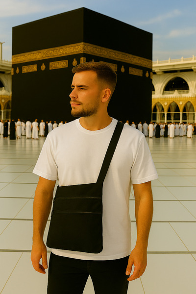 chulfa hac umre bez çanta 2 bölmeli 36x36 cm.