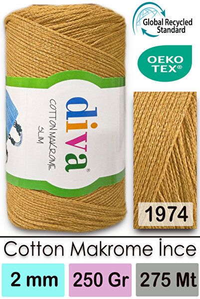 Diva İplik Diva Cotton Makrome Ince 1974 Hardal