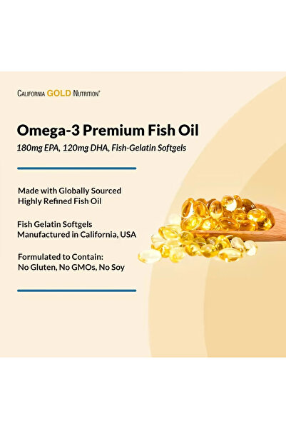 California Gold Nutrition كاليفورنيا غولد نيوتريشن, زيت سمك ممتاز غني بأوميغا-3، 100 كبسولة هلامية من جيلاتين السمك