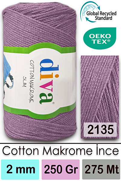 Diva İplik Diva Cotton Makrame Tanka 2135 Lila