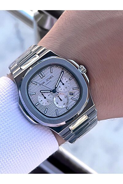 Tom Jones Özel Seri Erkek Kol Saati Çelik Renk Atmaz 3 Atm Su Gecirmez Takvimli