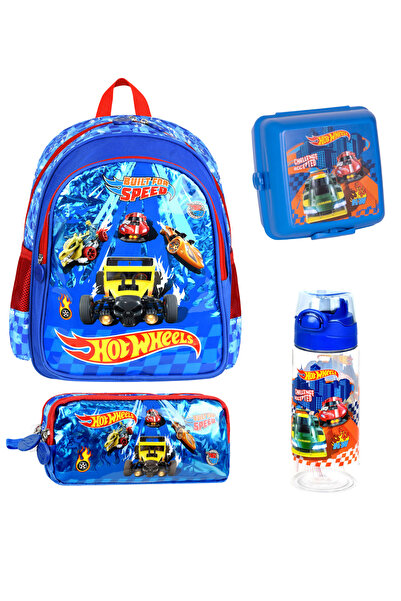 Bliss Hot Wheels Lisanslı Ergonomik İlkokul Çantası 3'lü Set Dayanıklı Malzeme