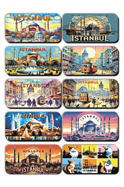 Mia Pera İstanbul Simli 10 lu Magnet Sultan Ahmet Ayasofya Kız Kulesi Galata ...