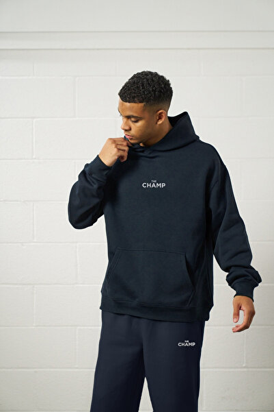 The Champ Clothing Σετ φόρμας με κουκούλα Unisex Oversize Medium TheChamp με στάμπα Navy Blue – Jogger & Sweatshirt
