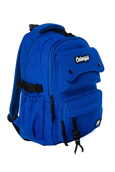 Colorful Travel Backpack Blue - School Bag with Laptop Compartment Elementary School - Middle School - High School
