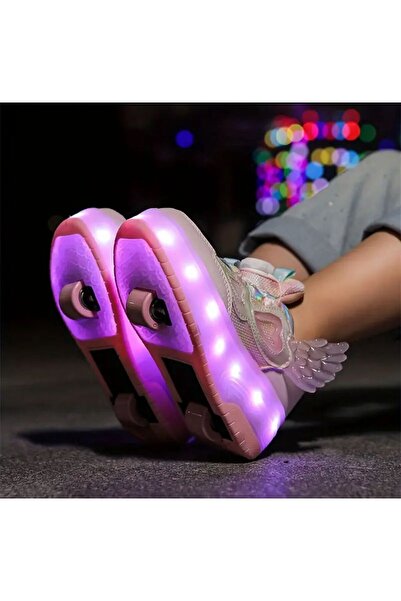 3b kids paten ayakkabı ışıklı paten ayakkabı pembe spor