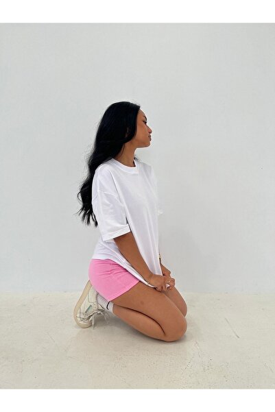 DUBU BUTİK Μπλουζάκι Ellore - Μπλουζάκι με κοντό μανίκι με λαιμόκοψη σε λευκό στάμπα