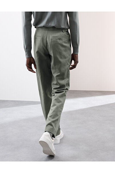 Marks & Spencer Keten Karışımlı Tek Pileli Smart Pantolon