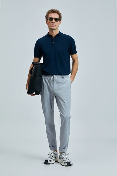 Lufian Glen Smart Men's Chino Trousers Slim Fit Gray