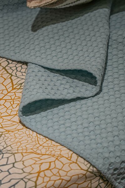 Muteks Premium 100% Cotton Single Pike - Bedspread, Anti-Sweat Fabric, PETROL BLUE, (160x240cm)