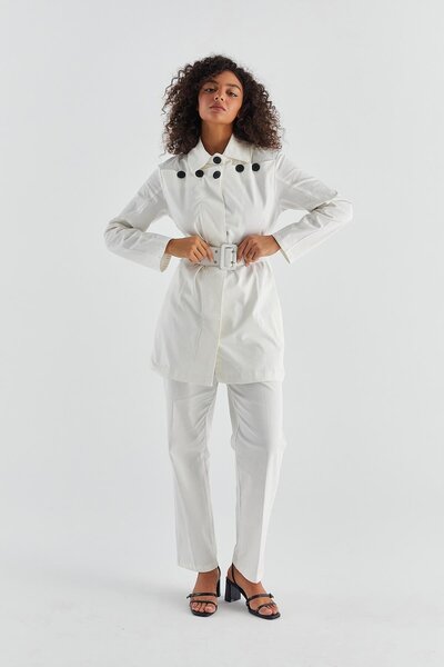 MARKALİSTE Lassie Trench Suit Ecru