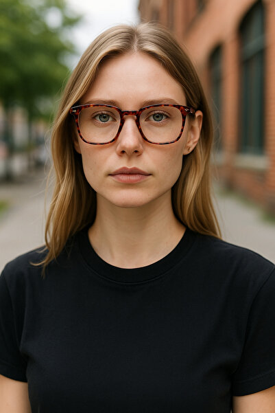 Chunky Frame نظارات Yaoks للجنسين لحماية الضوء الأزرق الفهد