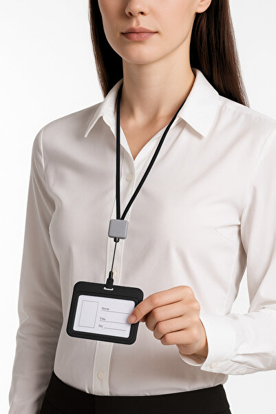 excarpin Σετ με ρυθμιζόμενο κορδόνι λαιμού Self Yoyolu και δοχείο διπλής κάρτας