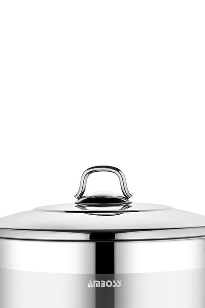 Amboss Saphire Stainless Steel 32cm Steel Flat Bottomed Saucepan with Lid