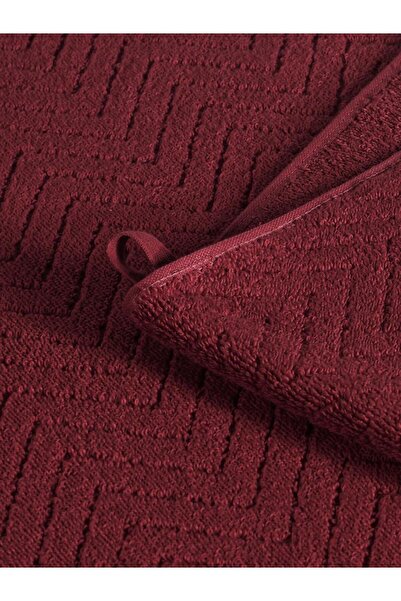 Karna Home Cotton Single Towel Jacquard Carnation Premium Zander 50X90 cm - Claret Red