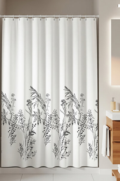 Tropikhome 180x200 Cm Funda Tek Kanat Banyo Perdesi, Yıkanabilir Polyester Kumaş Banyo Perdesi, Duş Perdesi