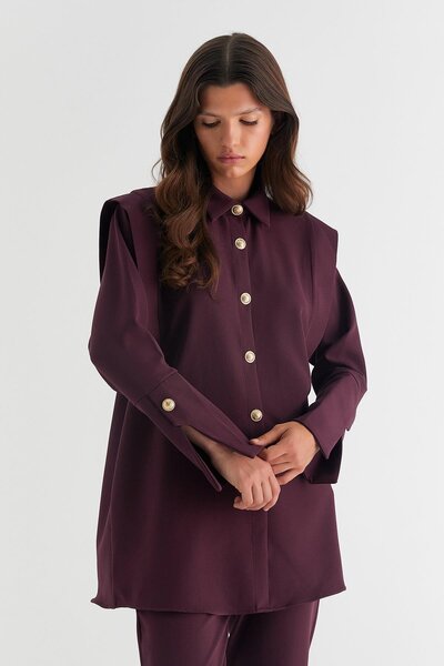 MARKALİSTE Crepe Kayla Set - Plum