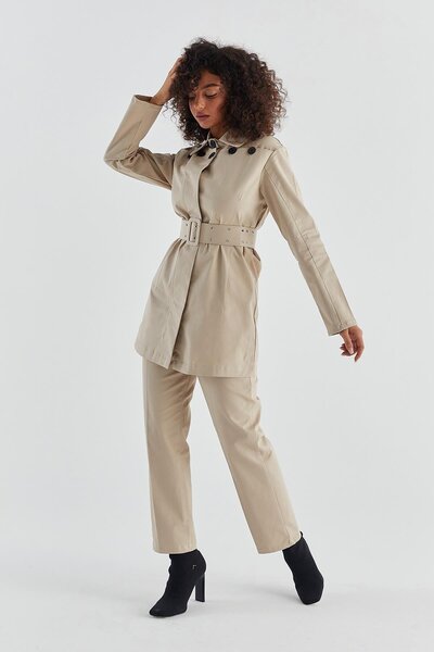 MARKALİSTE Lassie Trench Set Stone