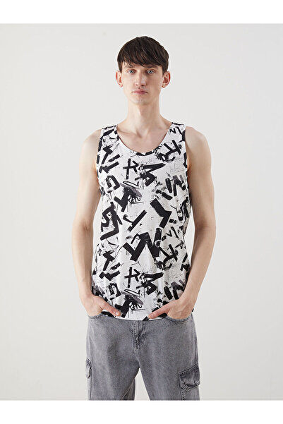 LC Waikiki طاقم الرقبة المطبوعة تي شيرت رجالي