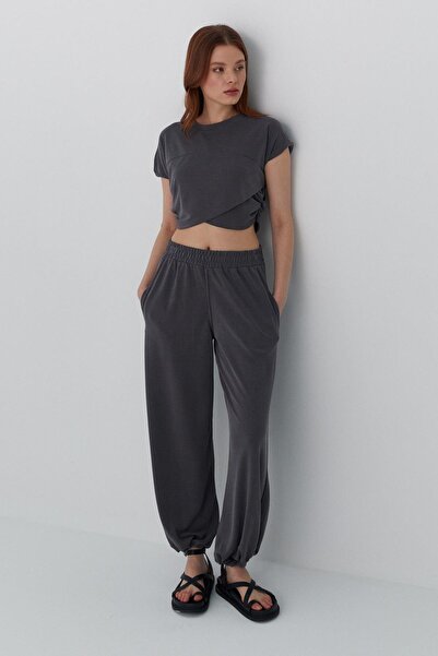 MARKALİSTE Ασύμμετρη κοπή Croplu Σετ Anthracite