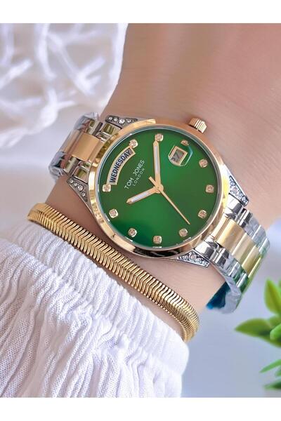 Tom Jones ساعة يد نسائية مقاومة للماء 3 ATM - حبل فولاذي ملون BTJ.1.2306.04