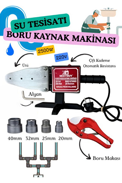 Fıratterm Pvc Plastik Boru Kaynak Makinası 2500w Çantalı - Set1