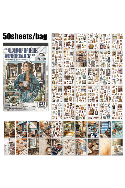 Choice S26330-2 Mr Paper 50 قطعة/يوم سلسلة ملصقات الحياة البطيئة ملصقات مدينة...