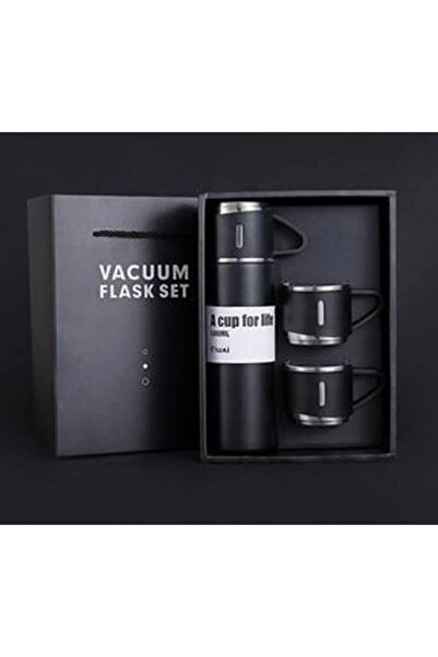 ÇEKİN Vacuum Flask Set Three Cup Boxed Stainless Steel Thermos Set 500 Ml
