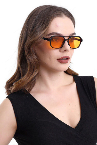 Chunky Frame Unisex Ice Cub Orange Sunglasses