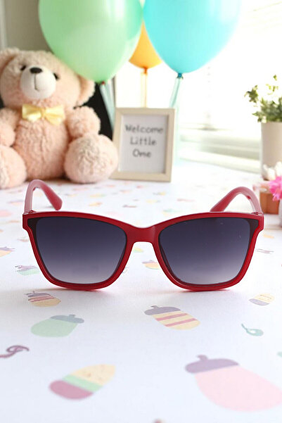 Chunky Frame Square Unisex 0-10 Years Uv400 Certified Red Children's Sunglasses