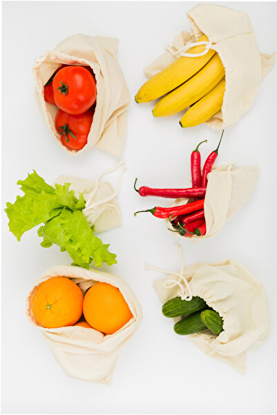 APRENDİ Sebze - Meyve Kesesi / Torbası Buzdolabı Organizer (KABAK) 25x35