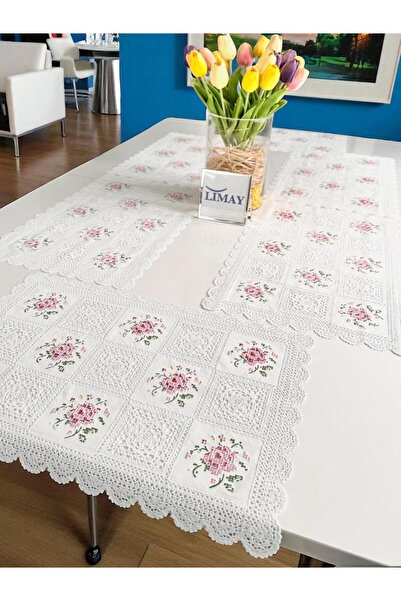 LİMAY 2-Piece American Service - Lace Embroidery Looking 1stClass Washable PV...