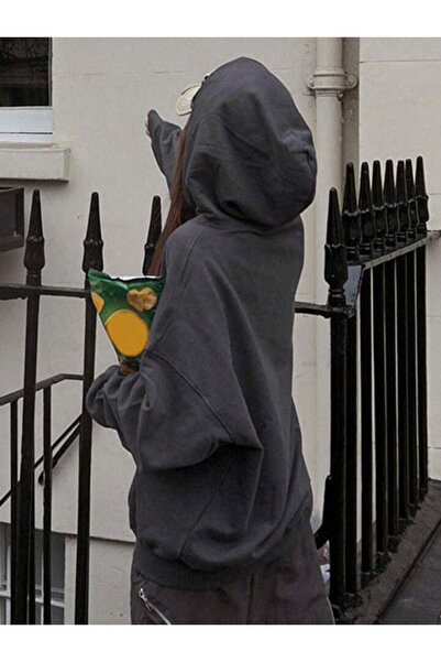 CLAYES Толстовка з капюшоном - димчаста бавовняна толстовка з капюшоном великого розміру