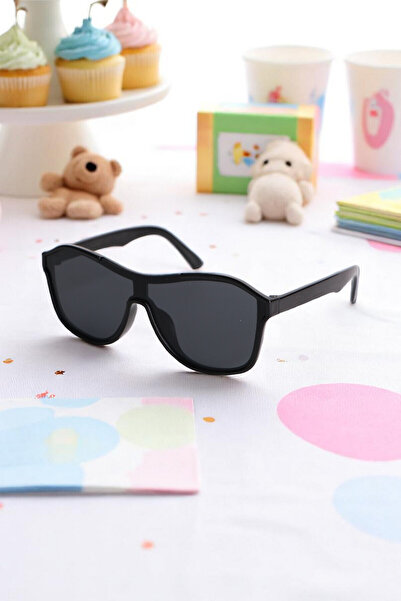 Chunky Frame Ellipse 0-10 Years Uv400 Certified Black Children's Sunglasses