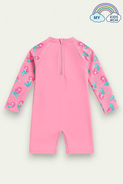 My Kids Wear طقم ملابس سباحة بناتي بأكمام طويلة وسحاب من 3 إلى 10 سنوات 11906