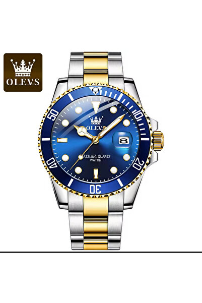 OLEVS ÇELİK SU GEÇİRMEZ çift renk KASA GOLD KADRAN SPOR YENİ MODEL