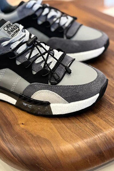Paulo 1093 FÜME HAKİKİ DERİ ERKEK SNEAKERS