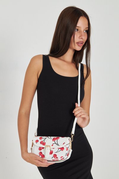 macsoo Cherry Patterned Women's Mini Adjustable Crossbody Shoulder Bag & Handbag - Mio Model