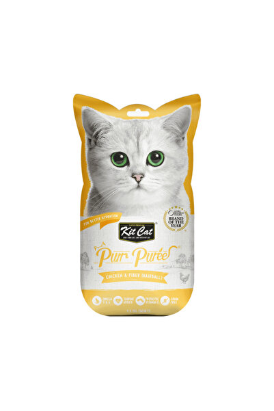 Kit Cat كت كات مكافآت دجاج وألياف مهروس 15غ×4