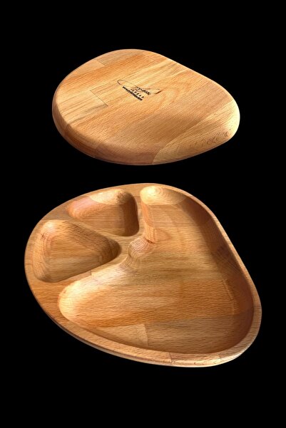 Ayd ahşap Ahşap Çok Bölmeli Kahvaltı Tabağı – Çerezlik Sunum Tabağı – Kimyasal İçermez, Yerli Üretim