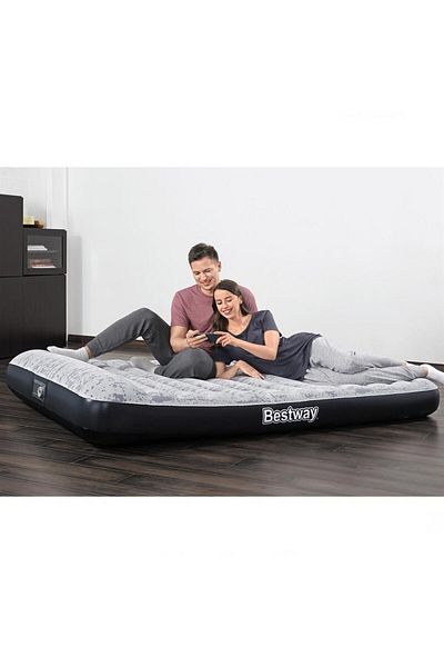 BESTWAY Inflatable Mattress Bestway, Tritech Airbed Queen with Integrated Electric Pump Double XL/Lo 203 x 1