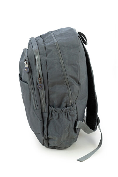 İMAKS Crinkle / Clinkir Waterproof Lightweight Fabric Multi-Eye Backpack and School Bag Gray 8812