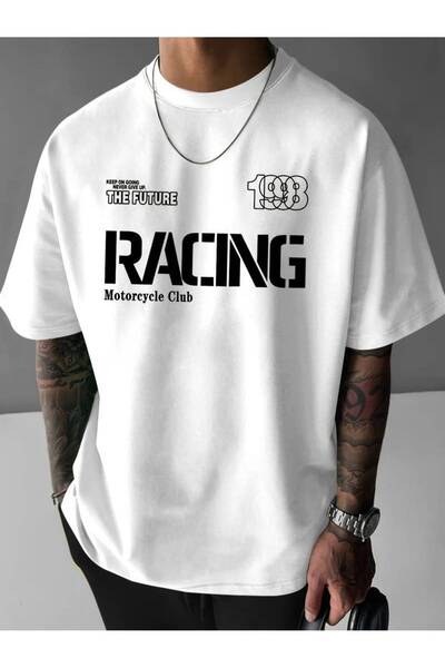 Elvino Biker Racing Club με στάμπα Unisex κοντομάνικο μπλουζάκι