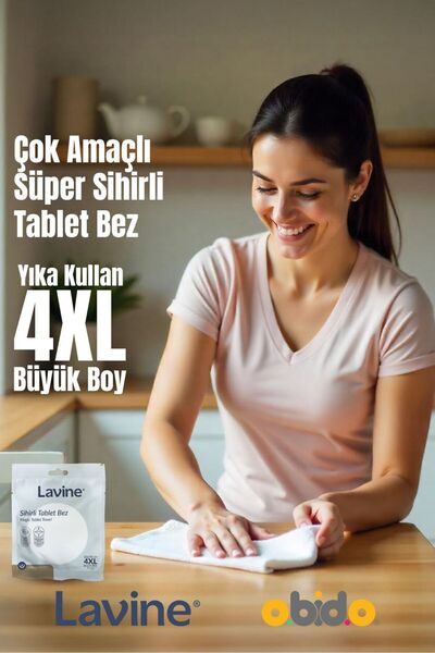 obido Çok Amaçlı Süper Sihirli Bez "4xl Büyük Boy" Tablet Bez 50x70 Cm - Yıka Tekrar Kullan