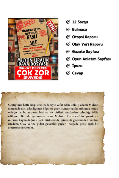 Suçlu Kim Dedektiflik Oyunu-cinayet Bulma Oyunu-suçluyu Bulma-dedektif Oyunu-gizem Bulmaca