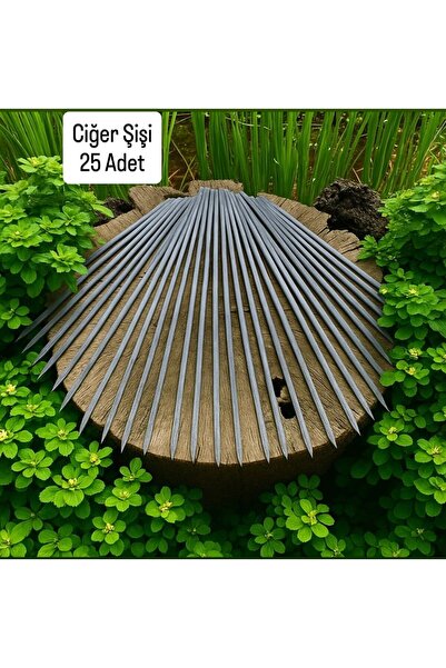 YILMAZNARGİLE Ciğer Şişi 25 Adet 55 cm ,Et Mangal Yassı şiş (uzunluk 55 cm ),...