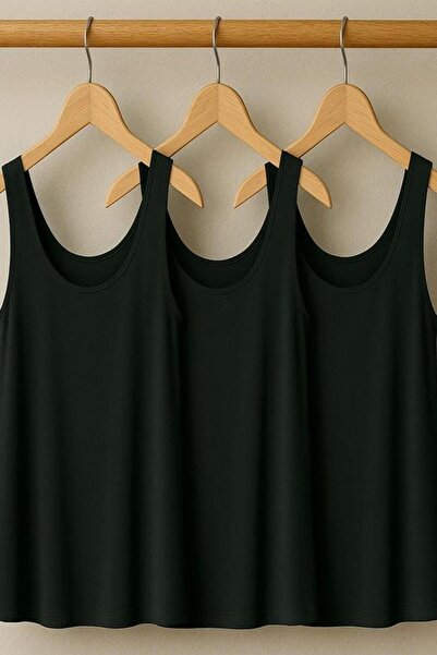 COTENCONCEPT 3 Pieces A-Line Comfortable Fit Basic Thick Strap Undershirt T-S...
