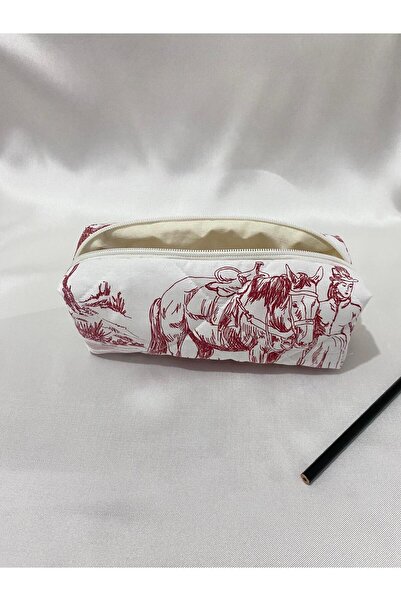 1çokşey مقلمة كلاسيكية منقوشة – مقلمة من ألياف البوف مبطنة – مقلمة غير قابلة للتشوه مقاس 21×7×6 سم