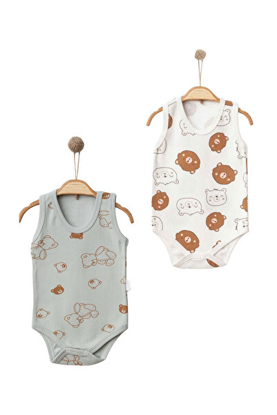 Nayinom Erkek Bebek&Çocuk Askılı Çıtçıtlı Badi 2’li Set – %100 Pamuk, Esnek v...