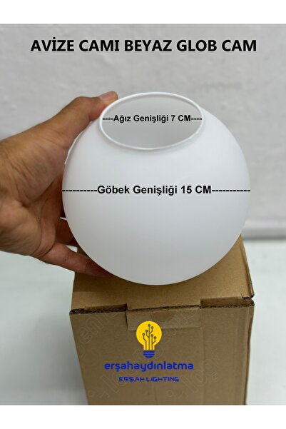 erşahaydınlatma Glob Beyaz Cam Avize Camı